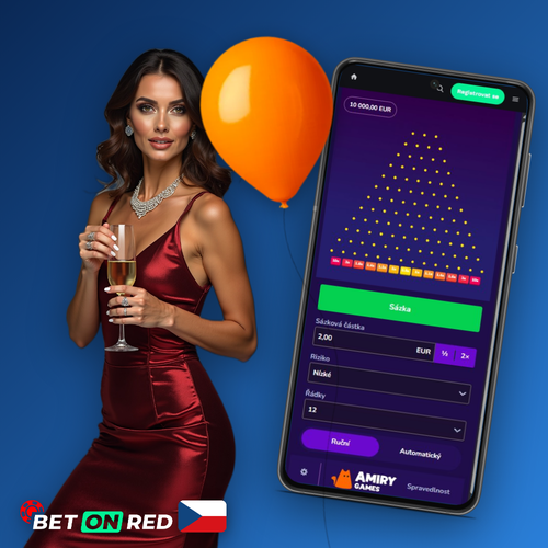 Plinko v Betonred Casinu – kulička padá přes trojúhelníkové pole kolíků k násobitelům