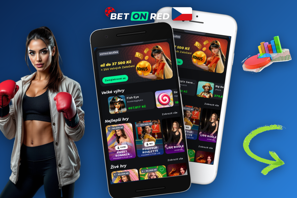 Hráč po vytvoření účtu v Betonred Casino prohlíží bonusy a hry na smartphonu